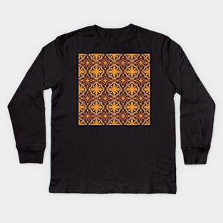 Spanish tiles in wonderful autumn colour, tile pattern Kids Long Sleeve T-Shirt